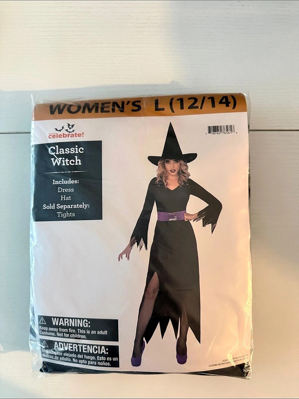 Celebrate! Classic Witch! Witch Costume Size Large NWT